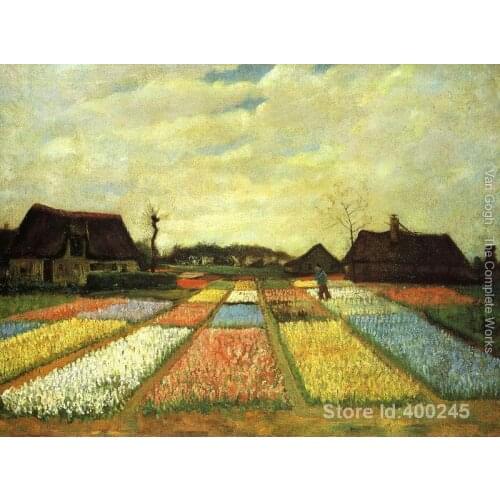 Bulb Fields by Vincent Van Gogh Oil painting reproduction home decor Hand painted High quality