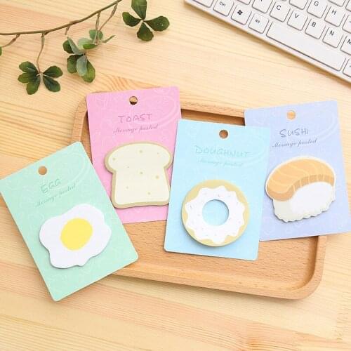 Cute Creative breakfast notes stickers bread sushi multiple paste stickers 30PCS