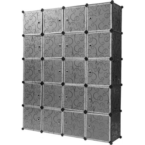 Cube DIY Modular Closet Organizer Wardrobe Rack Clothes Shelf Storage Cabinet 20 Cubes Storage Box Clothes Storage Cabinet