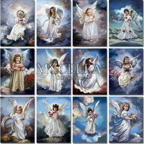 Cartoon Classical Figures Cute Baby DIY Diamond Mosaic Embroidery Fairy Angel Baby Diamond Painting Full Square Rhinestone Decor