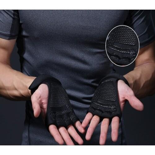 New 1 Pair Weight Lifting Training Gloves Women Men Fitness Sports Body Building Gymnastics Grips Gym Hand Palm Protector Gloves
