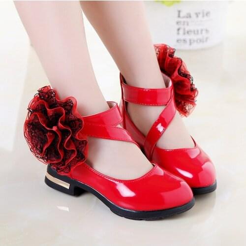 2020 New Children Kids Girl Princess Shoes PU Leather Anti-slip Breathable for Party Dancing