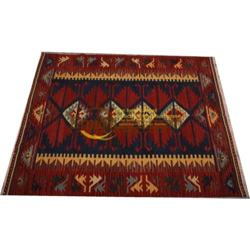 Hand woven kilim carpet Fabric Handmade Turkish New Listing Square Turkish Natural