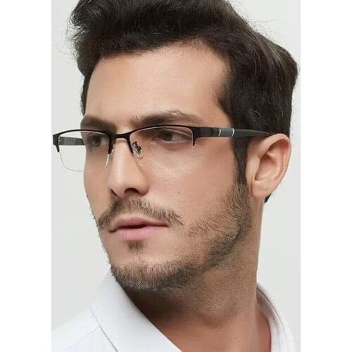 High-quality men square Plain glasses Optical Spectacle Anti blue light Computer glasses Myopia Glasses Nearsighted Eyewear -1.0