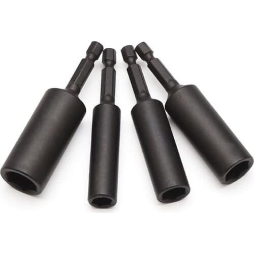 One Pcs 80mm 1/4" Hex Shank Socket Wrench Power Magnetic Nut Driver Drill Bit for Electric Screw Driver Socket Wrench Tools