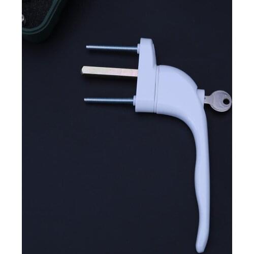 Window Handle Key Locking UPVC Latch Locks Door Turning Handle Double Glazing Aluminum Alloy Spraying Plastic with Screw