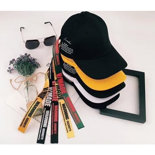 Wholesale Long Ribbon Graffiti Spring Cotton Cap Baseball Cap Snapback Hat Summer Hip Hop Fitted Cap Hats for Men Women Grinding