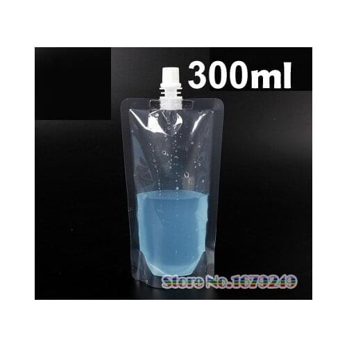 300ml Stand up Plastic Drink Packaging Spout Bag Pouch for Beverage Liquid Juice Milk Coffee Water
