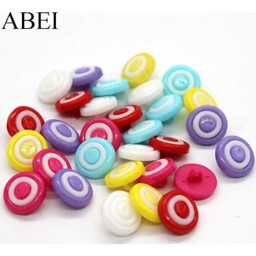100pcs/lot Cartoon Lollipops Button for Girl Clothes Application Colorful Plastic Round Shank button Sewing Garment Ornaments