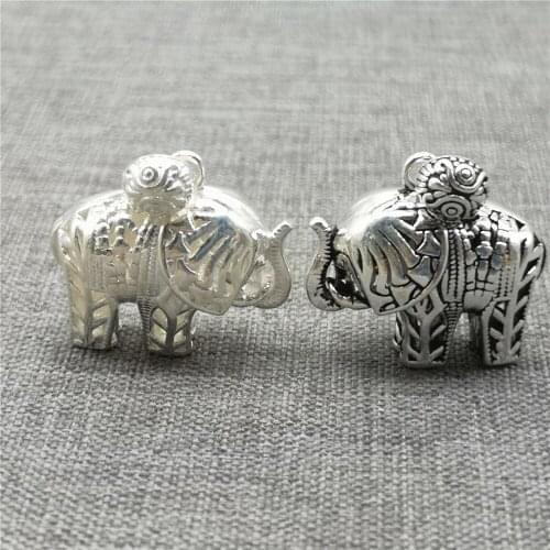 925 Sterling Silver 3D Elephant Charm Pendants for Bracelet Necklace