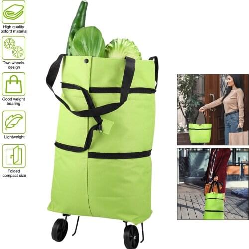 Foldable Shopping Trolley Tote Bag 2 In 1 Foldable Shopping Cart Portable Foldable Shopping Cart Trolley Tote Bag