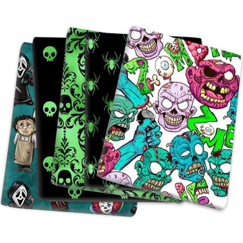 50*145cm Halloween Printed Polyester Cotton Fabric for Tissue Sewing Quilting Fabrics Needlework Material DIY Handmade,c20479