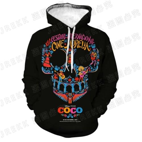 Cool Cartoon Anime Coco Hoodies Men Women Children Fashion 3D Print Hooded Sweatshirts Boy Girl Kids Pullover Streetwear Tops
