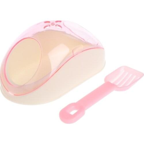 Pet Bath Supplies Hamster Mice Rat Plastic Bathroom Cage Box Toy Toilet with Sand Shovel HX6D