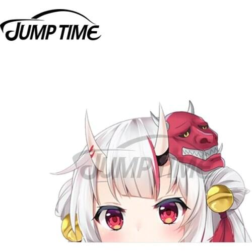 Jump Time 13 x 9.2cm For Nakiri Ayame Peeker Vinyl Car Stickers Motocycle Helmet Window Trunk Creative Race Car Decal Decoration