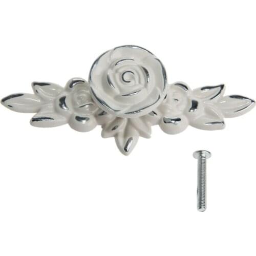 Pull Handle Door Antique Gold Rose Cabinet Handle Door Drawer Dresser Cupboard