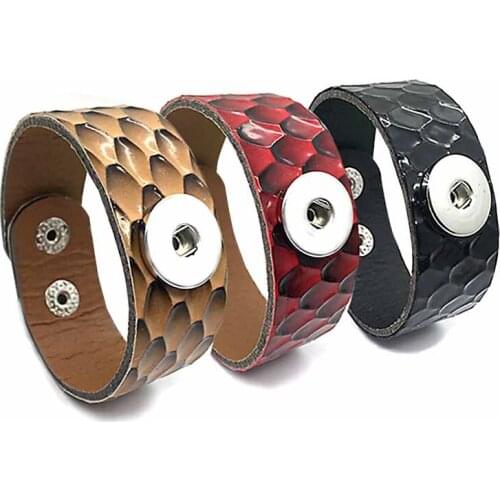 High quality Serpentine 261 really Genuine Leather Retro Interchangeable Bracelet 18mm Snap Button Charm Jewelry For Women Gift