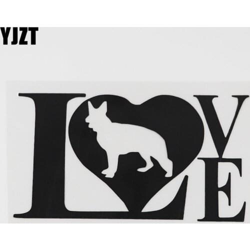 YJZT 13.4CMX7.4CM Fashion I Love My Dog Animal Car Sticker Vinyl Decal 8C-0014