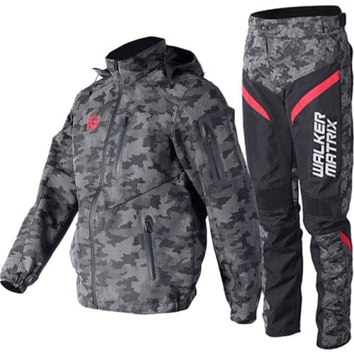 Winter Hooded Motorcycle Jacket Cold-proof Waterproof Chaqueta Moto Men Motorbike Motocross Riding Clothing Protective Gear