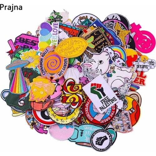 10Pcs&20Pcs & 30Pcs Cartoon Embroidery Patches For Clothing Iron/Sew On Patches Random Mixed Patch Sets Unicorn Patches Applique