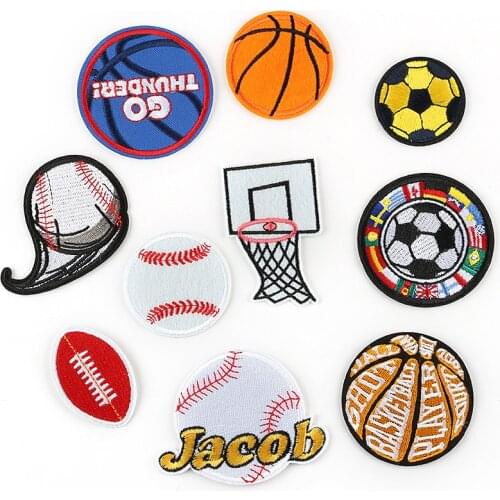 10pcs basketball football team patch Sign alphabet pattern For Clothes DIY Ironing For Hat Jeans Embroidered Sticker