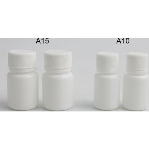 100 X 10ml 15ml HDPE Solid White Pharmaceutical Pill Bottles For Medicine Capsules Container Packaging with Tamper Seal Lids
