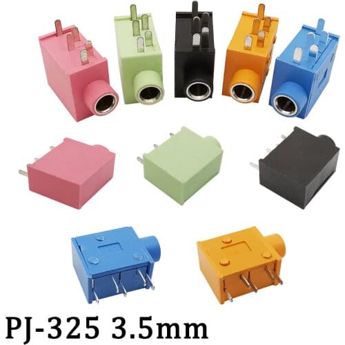 2/10Pcs Earphone Audio Jack PJ-325 3.5MM Stereo Female Socket Audio Headphone Socket Connector PJ 325 5 Pin Audio Jack Socket