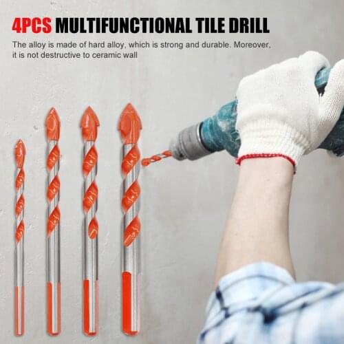 4/7pcs Center Drill Hammer Concrete CeramicDrill Bits Hole Saw Cutter for Granite Marble Ceramic Tile Glass New