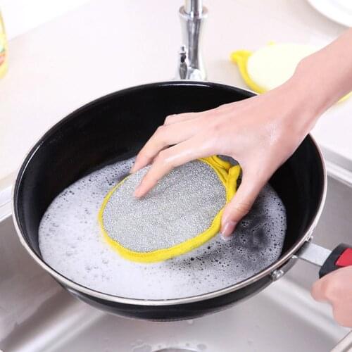 5Pcs/Set Household Dishcloth Cleaning Sponge Household Kitchen Clean Tool Decontamination Non-Oil Brush Pot TW229