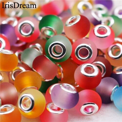 10Pcs/Lot New Elegant 16*10MM Big Round Hole Crystal Murano Glass Beads Fit Pandora Bracelet Bangle Chain For DIY Jewelry Making