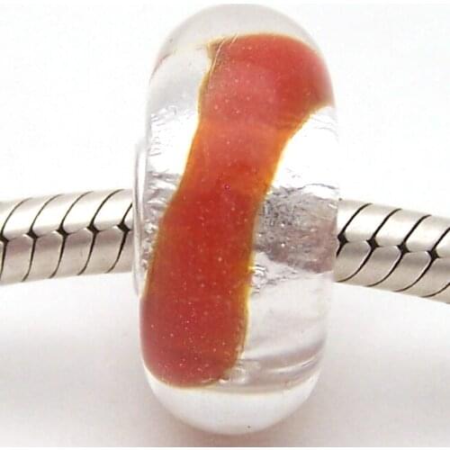 JG2863 100% S925 Sterling Silver Beads Murano Glass beads Fit European Charms Bracelet charms diy jewelry Lampwork GlassBeads