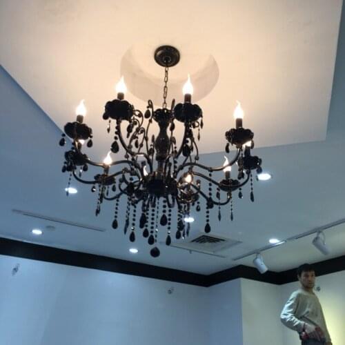 Black Crystal Chandelier Hanging Lamp for Kitchen Black Chandelier Bedroom Lighting Fixtures Classic Crystal Chandeliers Lamp