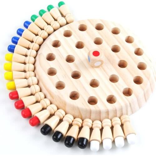 Wood Montessori Memory Match Stick Chess Game Toys for Kids Fun Block Activity Board Early Educational Cognitive Family Play Toy