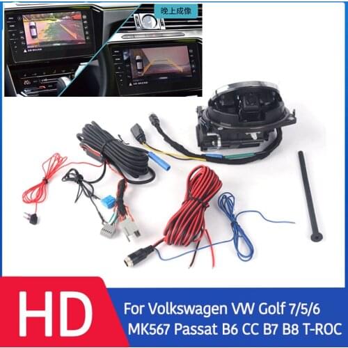For Volkswagen Golf5 Golf6 MK6 Passat B6 CC B7 B8 Golf 7 Emblem Car Flip Logo Reverse Camera Rear View Camera RGB CVBS CCD HD