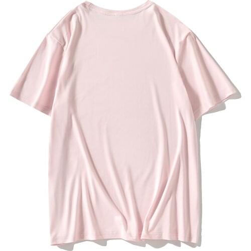 Summer T-shirts Super Soft White for Women Short Sleeve Cotton T-shirt Pink Color Basic Classics Tee Size Streetwear XS-3XL
