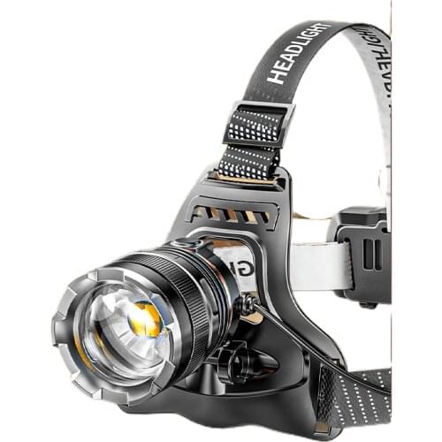 Inductive head mounted headlight glare rechargeable flashlight bright yellow fishing long life lamp Yediao