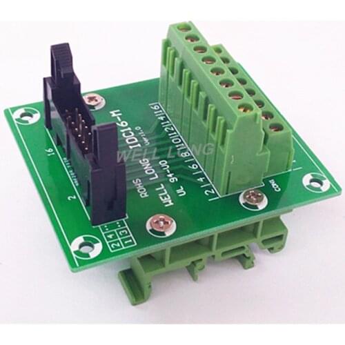 IDC16 2x8 Pins 0.1" Male Header Breakout Board, Terminal Block, Connector