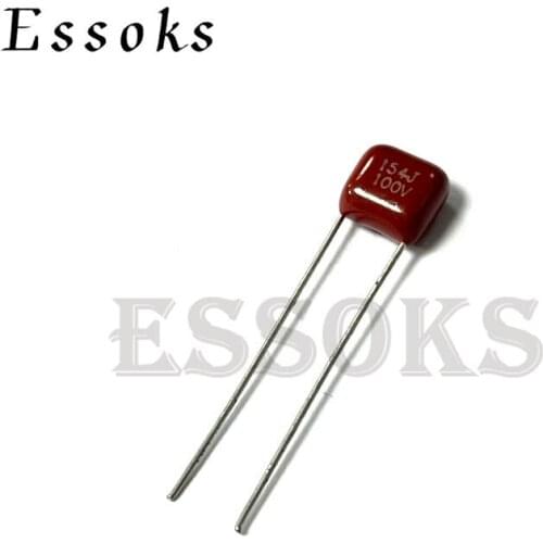 20PCS 100V154J 0.15UF Pitch 5mm 150NF 100V 154 154J CBB Polypropylene film capacitor