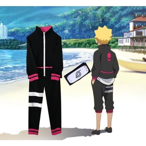 Uzumaki Boruto Cosplay Costume with Headband Boruto: Next Generations Jacket Pants Halloween Carnival Party Anime Suit