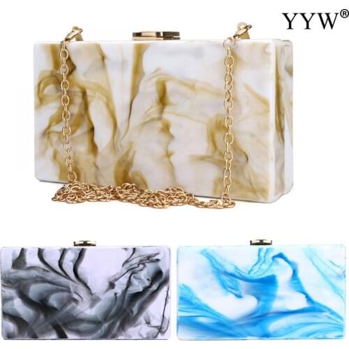 Fashion 2021 Women Acrylic Box Clutch Bag Exquisite Hanging Vintage Purse For Ladies Party Wedding Shoulder Handbag Evening Bag