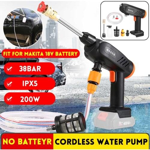 Cordless Electric Pressure Washer Power Washing Auto Spray Gun Garden Tool 38Bar For Makita 18V Lithium Battery(no battery)