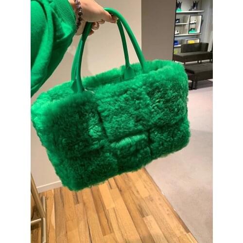 NEW Winter Plush Shoulder Bags For Women 2021 Faux Fur Crossbody Bag Solid Color Warm Big Capacity Tote Bag Bolsa Feminina