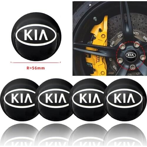Nstar 4pcs black 56mm black Car Wheel Center Badge Emblem Sticker For KIA K2 K3 K5 Sorento Sportage R Rio Soul cap car styling