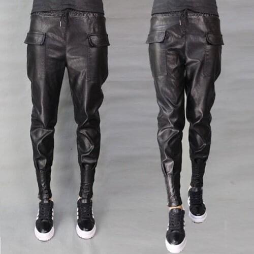 2021 Autumn Women Faux Leather Pant Trousers Slim Elastic High Waist Female Fashion Streetwear pants Lady Vintage Pants H668