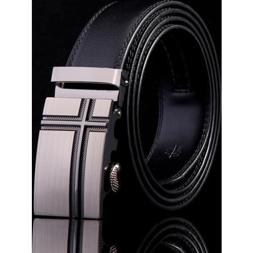 Men Luxury Cowhide Genuine Leather Belt Business Casual Male Designer Cinturones Automatic Buckle Belts Ceinture Homme Cinturon