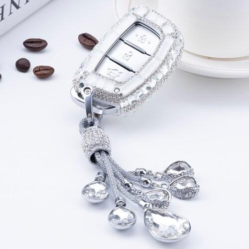 Diamond Crystal Remote Car Key Case Cover Shell For Hyundai IX25 IX35 I20 I30 I40 hb20 Santa Fe Creta Solaris 2017 Accessories
