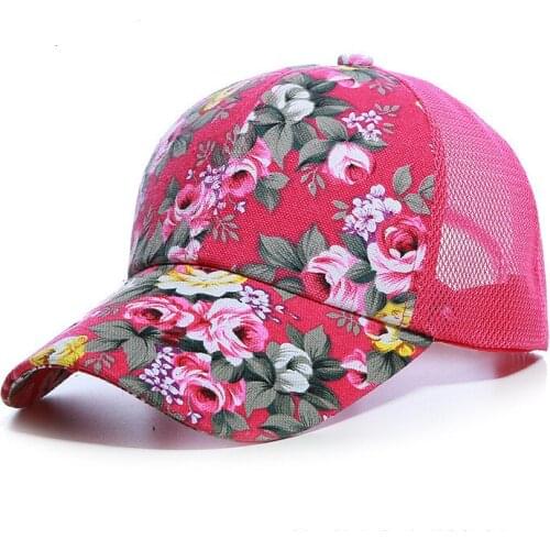 Mesh Cap Flower Baseball Cap Women Summer Snapback Hats For Women Adjustable Casual Outdoor Sport Casquette Sun Hat Female