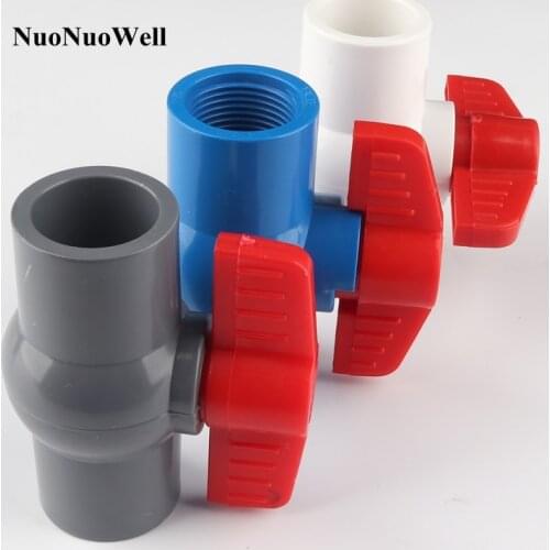 2pcs/lot 25mm PVC Ball Valve 3/4" Female Thread Globe Valve Aquarium Tank Adapter Garden Irrigation System Water Pipe Connectors