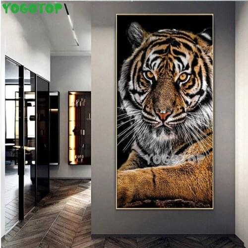 Tiger animal Diy Full Diamond 3D Embroidery Mosaic Diamond Painting Cross Stitch Rhinestone 5d puzzle art wild animal YY5019