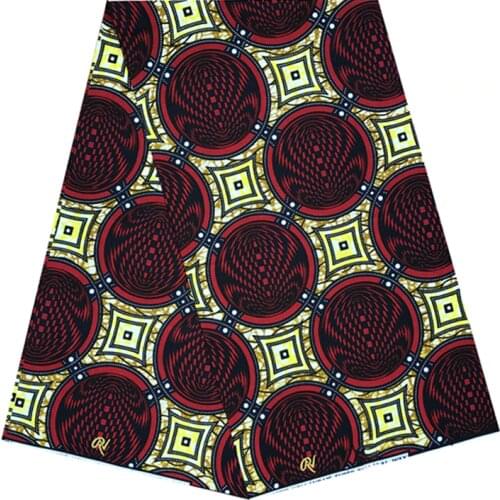Ankara Style Dress Material Fabrics For Sewing Veritable Wax African Dye Cotton Fabric By The Yard 100%Soft Breathable RV 605